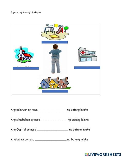 pangunahing direksyon worksheet|Pangunahing Direksyon interactive worksheet .